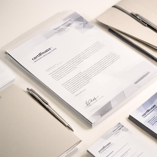 Certifikát a členské materiály na stole vedľa poznámkového bloku a pera